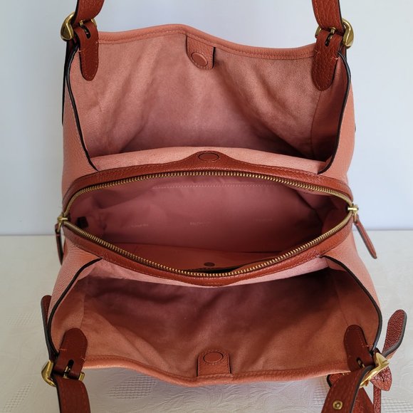 COACH Lori Soft Pebble Leather Colorblock Shoulder Bag- Light Coral Multi🎈⭐ - Picture 14 of 16